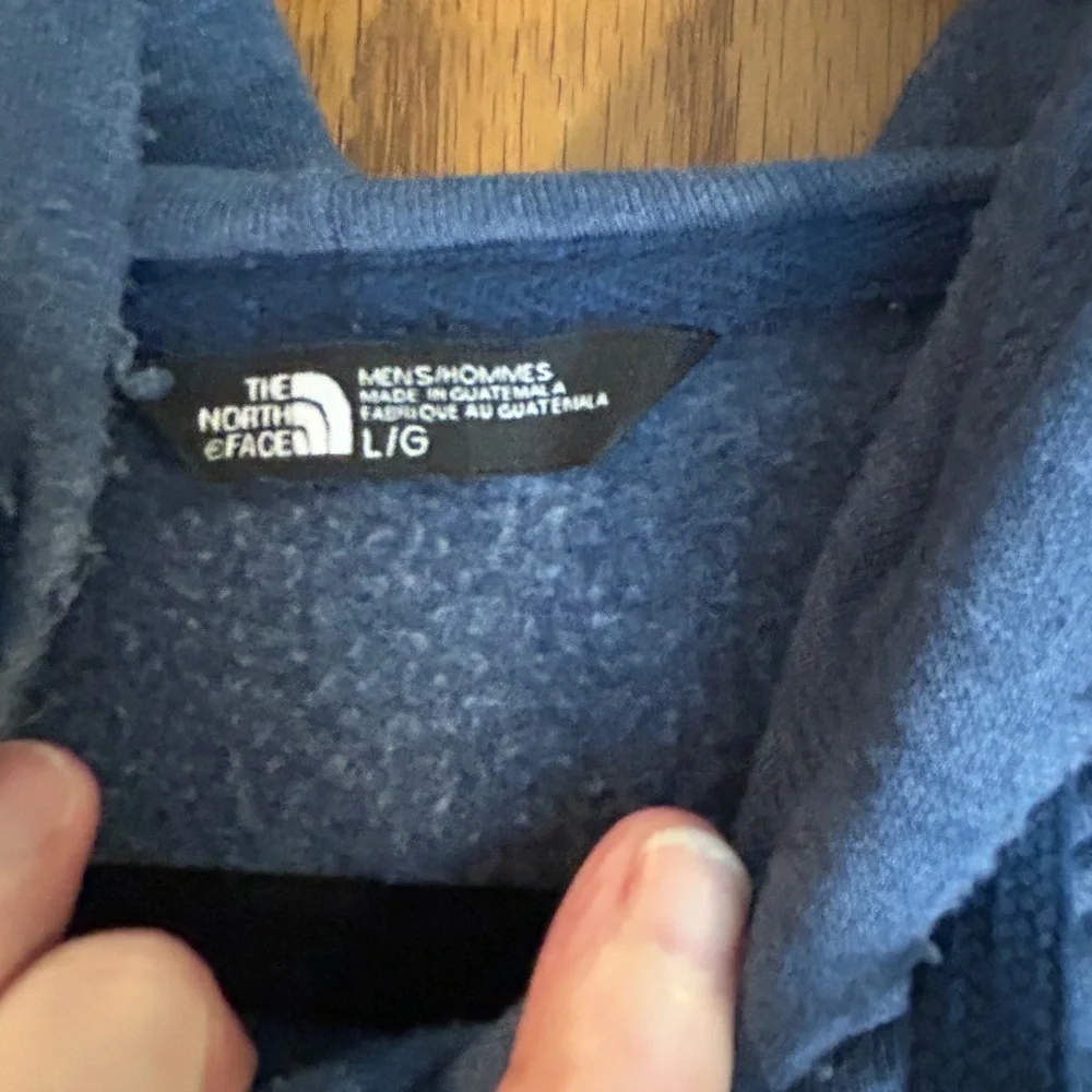 The North Face Mens Large Gray Hoodie Bear Graphic Pullover Sweatshirt